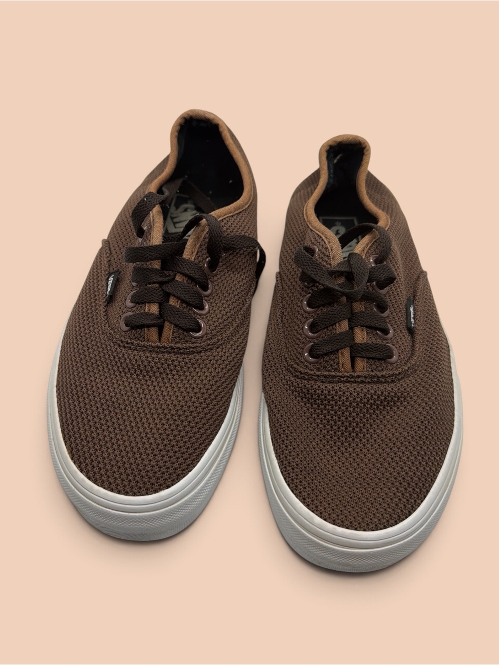Vans Men's Brown Knit Low-Top Sneakers